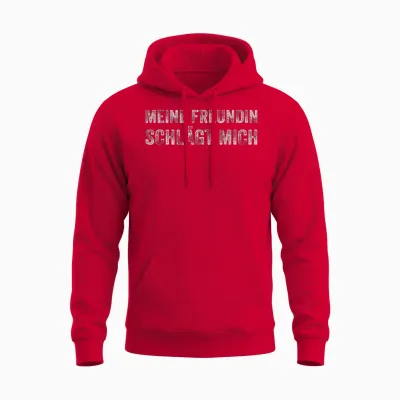 Meine Freundin Schlägt Mich Unisex Hoodie - Red