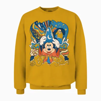 Disney Fantasia Mickey Mouse Sorcerer’s Apprentice Retro Unisex Sweatshirt - Gold