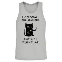 I Am Small and Sensitive but Also Fight Me Unisex Tank Top - Ash – 2