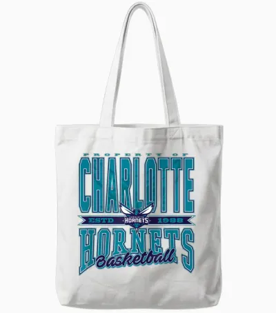 Nba Charlotte Hornets : Action Continue Tote Bags - White