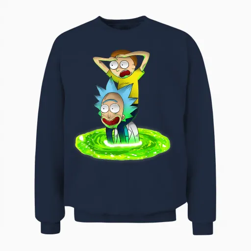 Mademark X Rick and Morty - Rick and Morty Shirt Seeking New Adventure Unisex Sweatshirt - Navy