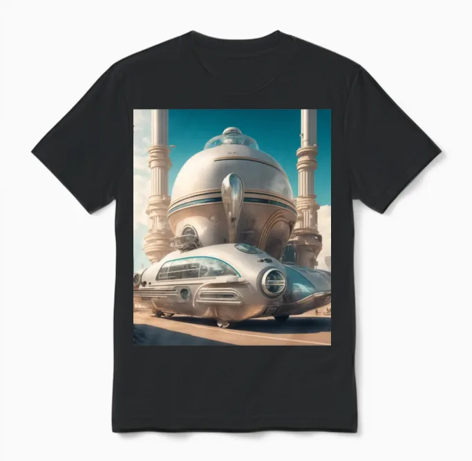 Retro Futurescape Unisex T-Shirt - Black