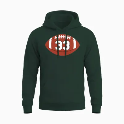 Football Favorite Lucky Jersey Number #33 Unisex Hoodie - Forest