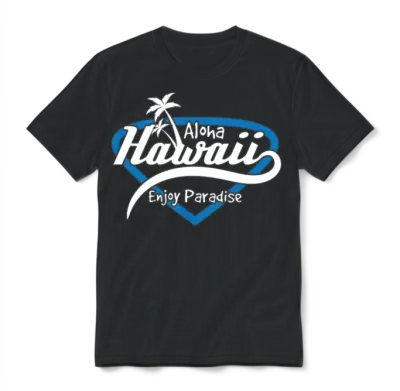 Fresh Hawaiian Style Tshirt Design Hawaii Enjoy Unisex T-Shirt - Black