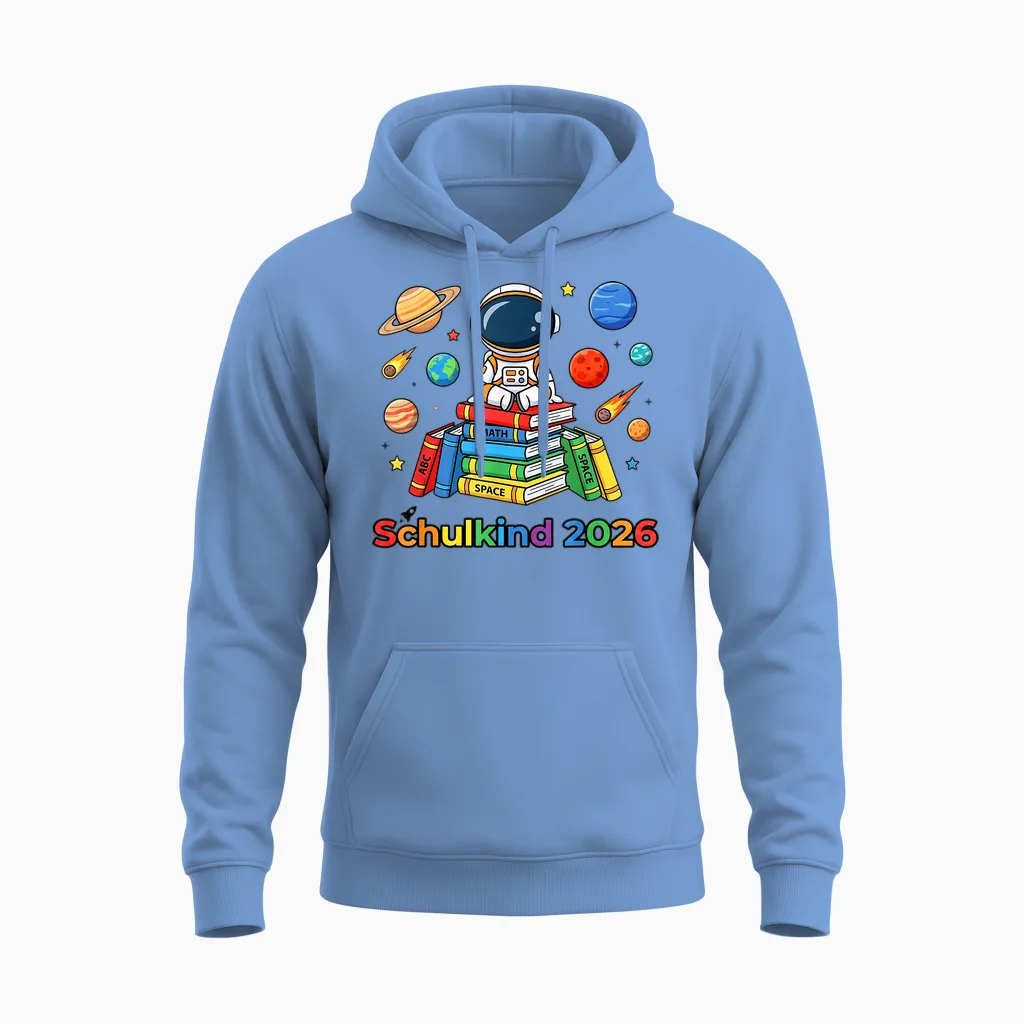 Astronaut Schulkind 2026 Junge Weltraum Abc Schütze Unisex Hoodie in Carolina Blue