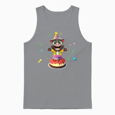 Talking Tom Birthday Cake Unisex Tank Top - Sport Grey