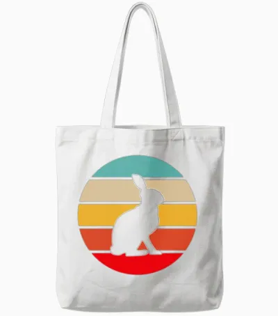 Rabbit Retro Tote Bags - White