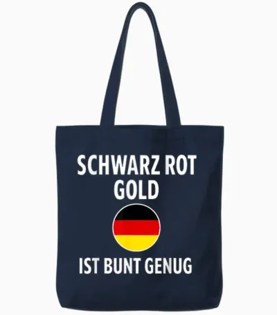 Deutschland Fan Outfit Schwarz Rot Gold Farben Design Tote Bags - Navy