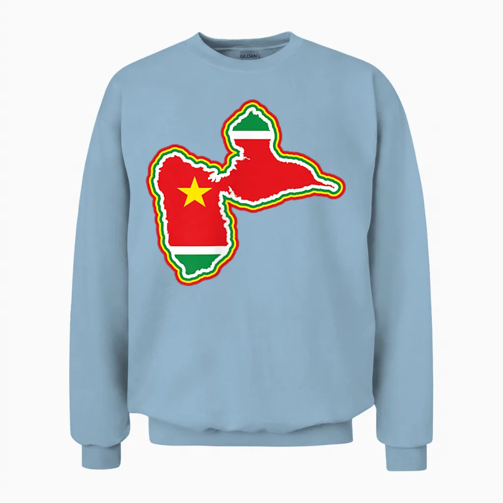 Beautiful Gift Idea Map of Guadeloupe 971 Gwada T-Shirt, Black, S Unisex Sweatshirt in Light Blue