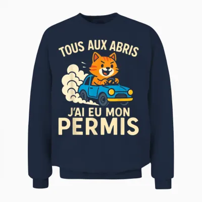 Young Driver Joke Gift Driver's License Unisex Sweatshirt - Navy
