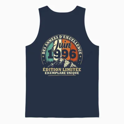 Vintage Juin 1996 Cadeau Anniversaire 30 Ans Hommes Femmes Unisex Tank Top - Navy