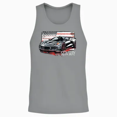 C8 American Muscle V8 Supercar Stingray Cool Vette Mechanic Unisex Tank Top - Sport Grey