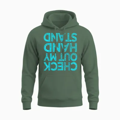 Check Out My Handstand Funny Gymnastics Gift Boys Girls T-Shirt Small Unisex Hoodie - Military Green