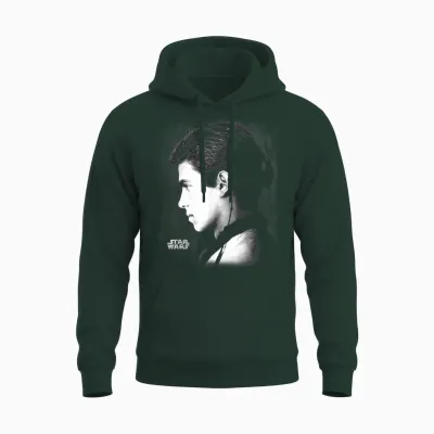 Star Wars Ep Ii Anakin Black & White Side Profile Portrait Unisex Hoodie - Forest