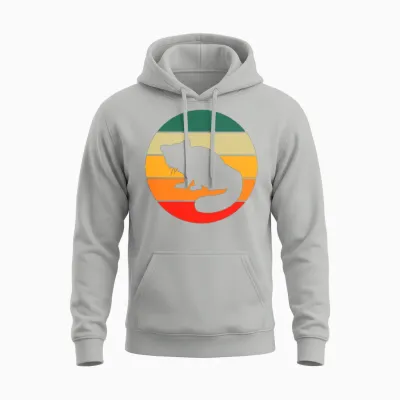 Retro Red Panda Unisex Hoodie - Ash
