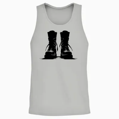 Combat Boots, Hiking Boots Unisex Tank Top - Ash