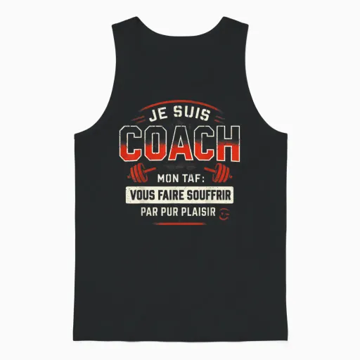 Gift Humour Coach Sport Bodybuilding Gym Original Funny Unisex Tank Top - Black