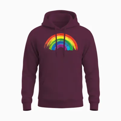 Regenbogen Mit Bunten Damen Herren Kinder Regenbogen Kostüm Unisex Hoodie - Maroon