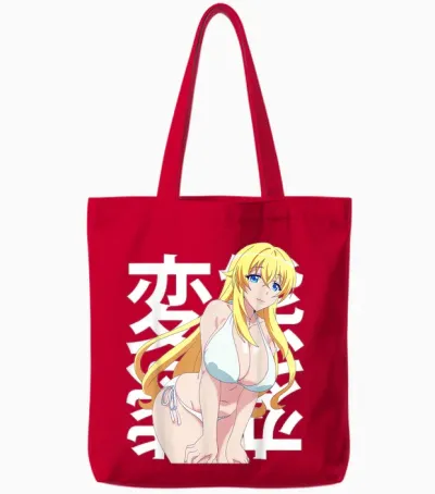 Anime Beautiful Lewd Mommy Waifu Otaku Manga Japonais Weeb Tote Bags - Red