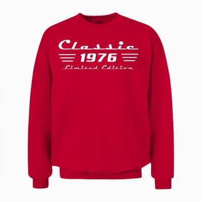 1976 Birthday Man 50th Decoration Funny 50s 50th Birthday Unisex Sweatshirt - Red