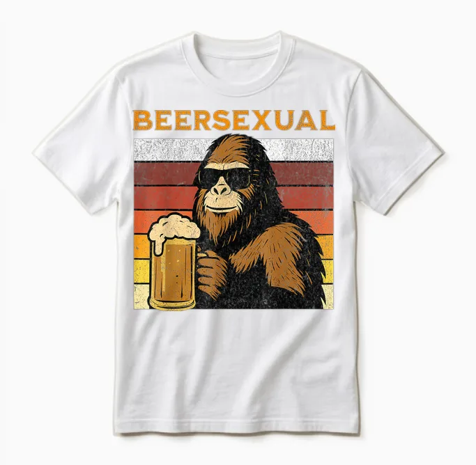 I'm Beersexual Funny Beer Lover Beersexual Flag Colors Unisex T-Shirt in White