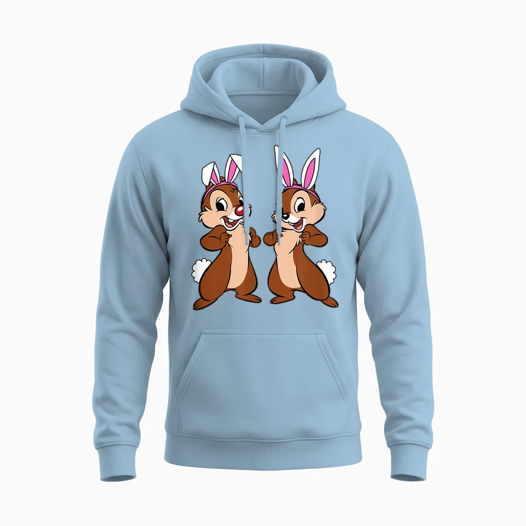 Amazon Essentials Disney Chip 'n' Dale Spring Easter Bunny Ears Unisex Hoodie in Light Blue