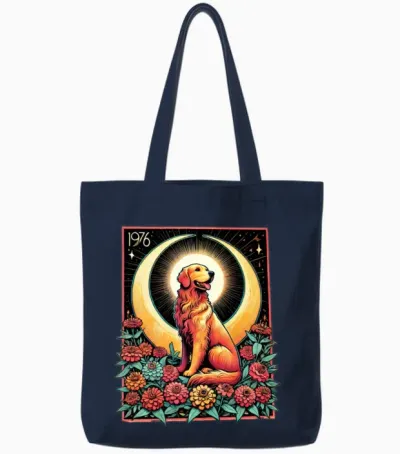 Golden Retriever Tote Bags - Navy