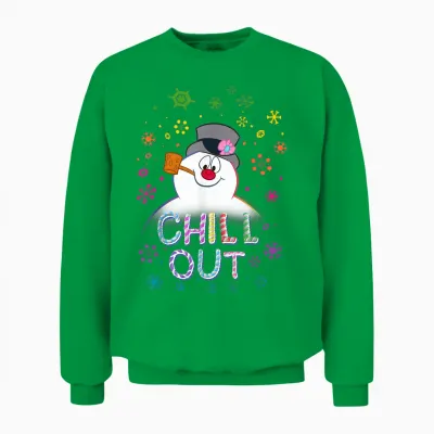 Frosty the Snowman Chill Out Portrait Unisex Sweatshirt - Irish Green