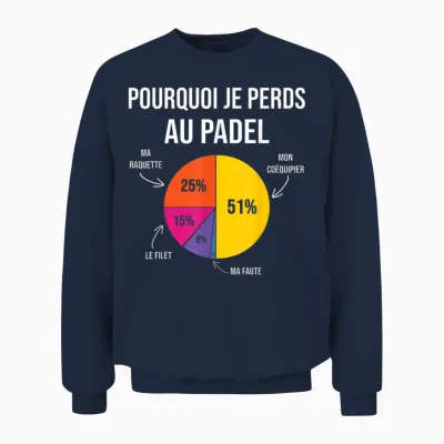 Why I Lose at Padel Padelist Pade Player Fans Humor Unisex Sweatshirt - Navy