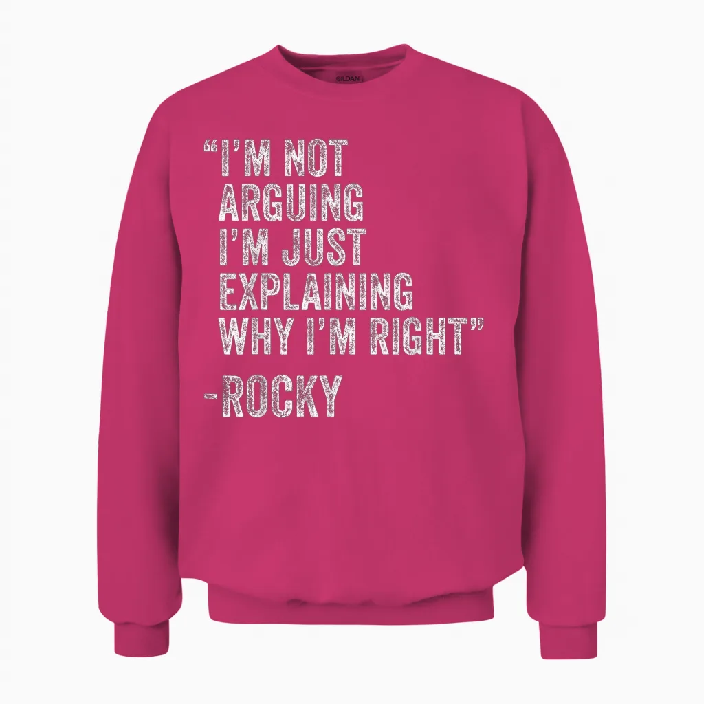 Rocky Zitat Lustiger Geburtstag Custom Name Idee Ingenieur Unisex Sweatshirt in Heliconia
