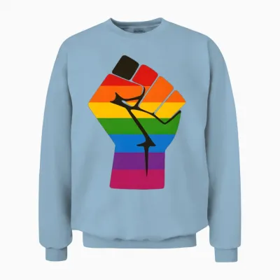Blm Pride Fist Unisex Sweatshirt - Light Blue