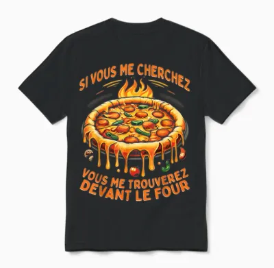 Pizzeria Pizza Eater T-Shirt, Black, S Unisex T-Shirt - Black
