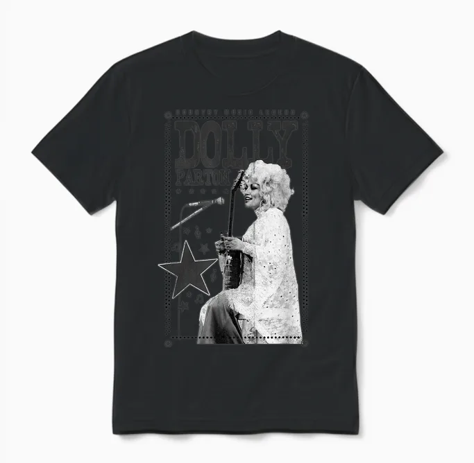 Dolly Parton Country Music Legend Unisex T-Shirt in Black