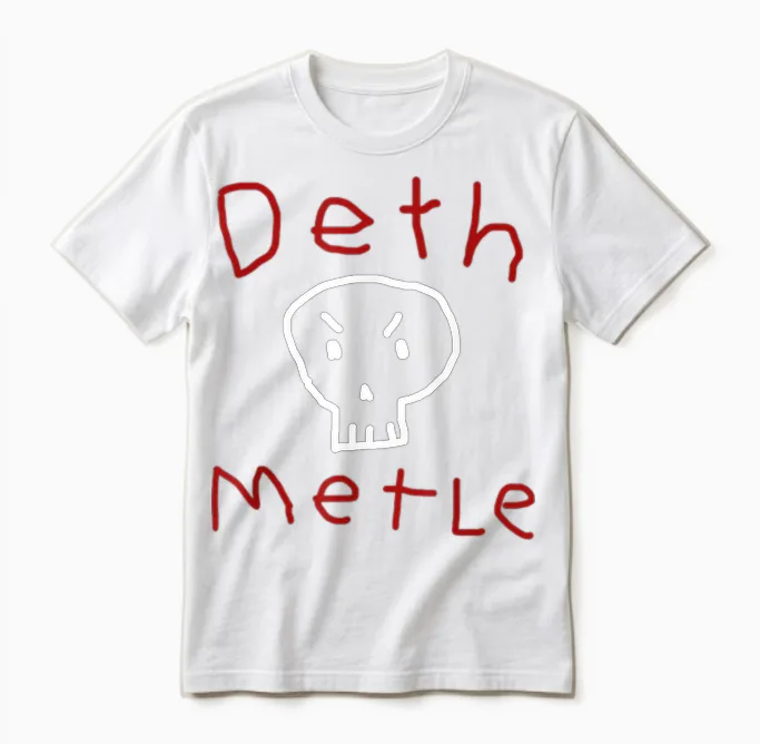 Lustiges Death-Metal-Shirt, Ironischer Sarkastischer Humor, Gothic Unisex T-Shirt in White