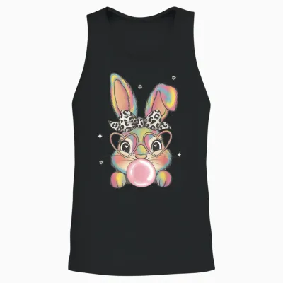 Easter T-Shirt Women's Children's Rabbit Bunny T-Shirt, Black, S Unisex Tank Top - Black