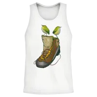 Rock Wrens on a Hiking Boot & Outdoors Unisex Tank Top - White – 2