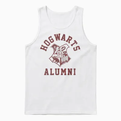 Harry Potter Hogwarts Alumni Crest T-Shirt Small Unisex Tank Top - White