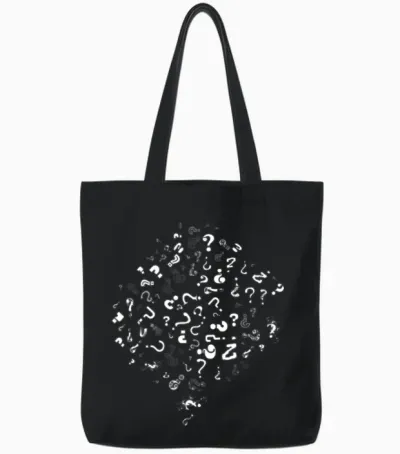 Question Marks Philosophical Questioning Tote Bags - Black
