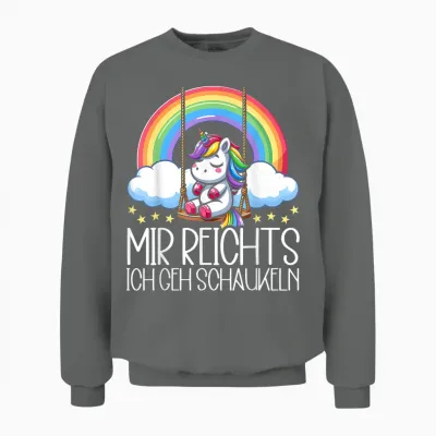 Mir Reichts Ich Geh Schaukeln Funny Unicorn Partner Look T-Shirt, Black Unisex Sweatshirt - Graphite Heather