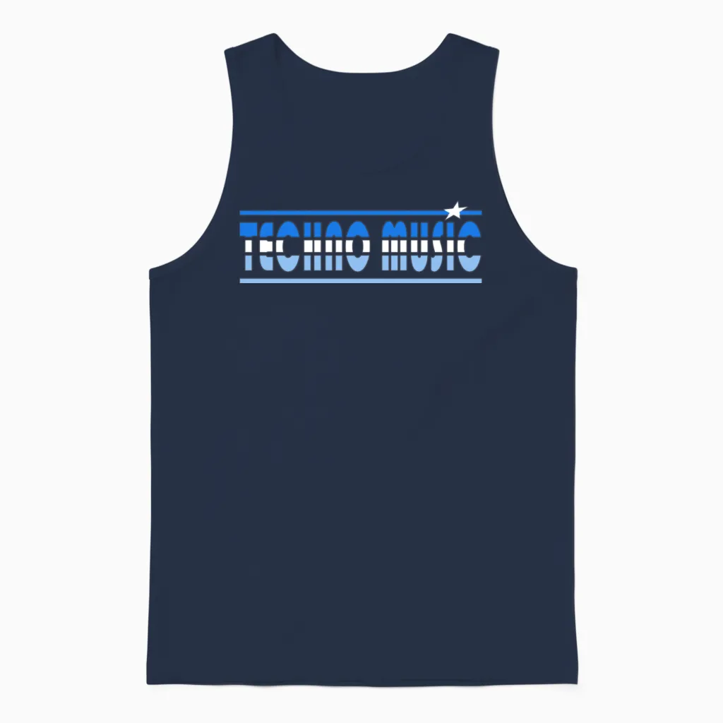 Techno Music Retro - Lovers Unisex Tank Top in Navy