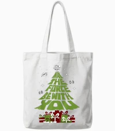 Star Wars May the Force Be with You Christmas Tree Tote Bags - White