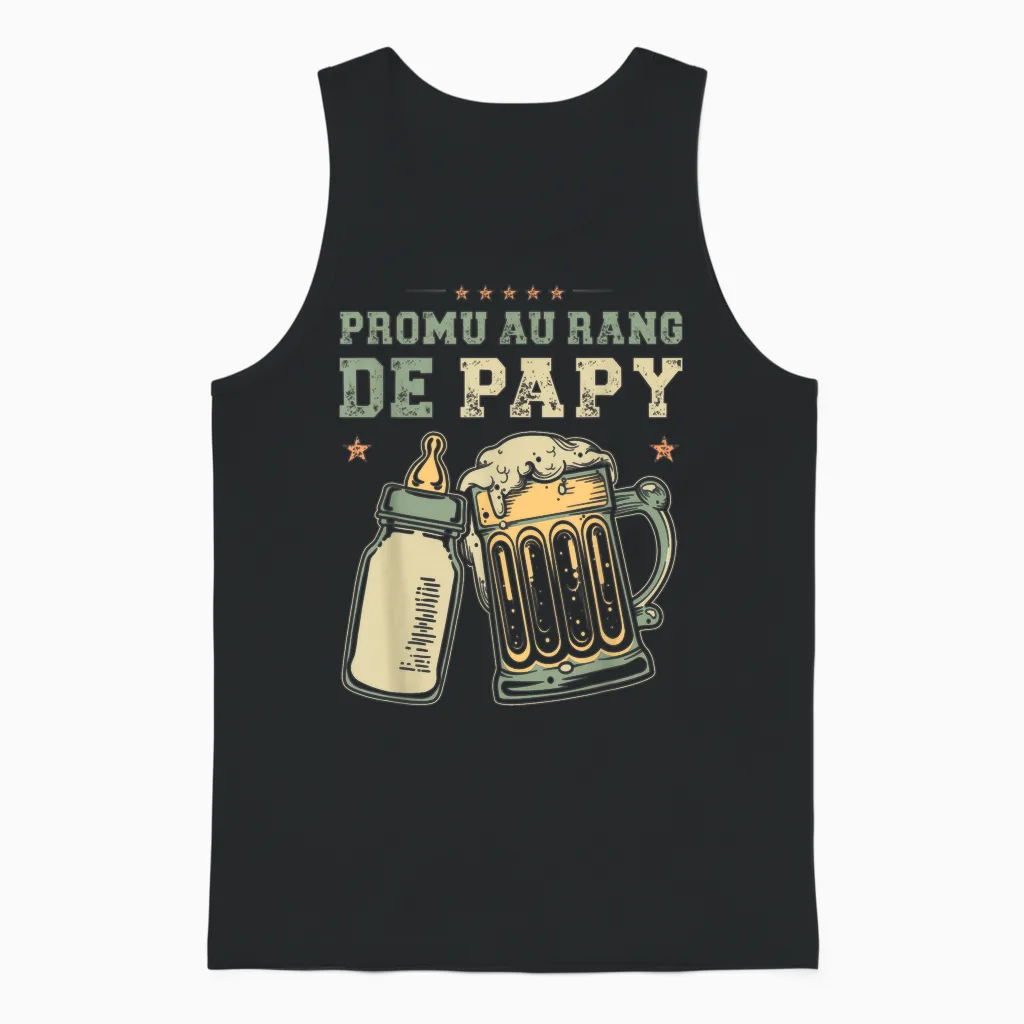 Promoted Grandpa New Grandpa Announcement Future Grandpa Unisex Tank Top in Black