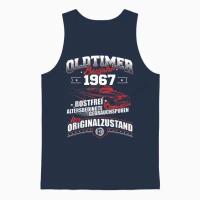 Oldtimer Baujahr 1967 Jahrgang Geburtsjahr Geburtstag Unisex Tank Top - Navy
