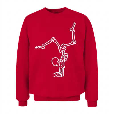Dancing Skeleton Retro Unisex Sweatshirt - Red