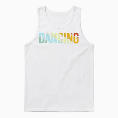 Dancing Retro Unisex Tank Top - White