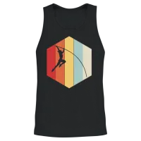 Retro Pole Vault Silhouette Unisex Tank Top - Black – 2