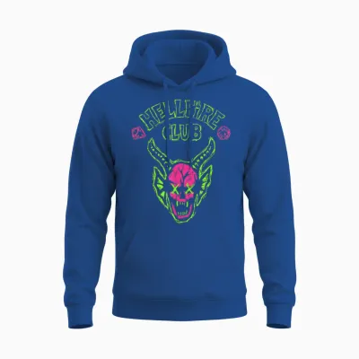 Stranger Things Hellfire Neon Sketch Logo Unisex Hoodie - Royal