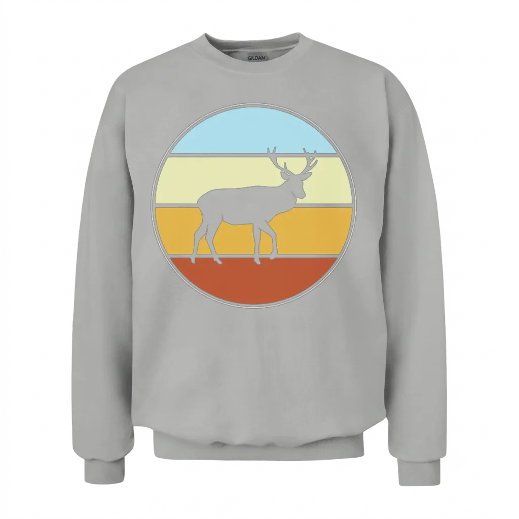Deer Retro β Wildlife Gift Unisex Sweatshirt - Ash