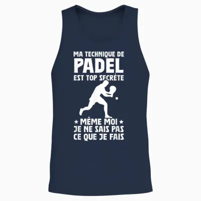 Padelist Funny I Don't Know What I Do Padel Unisex Tank Top - Navy