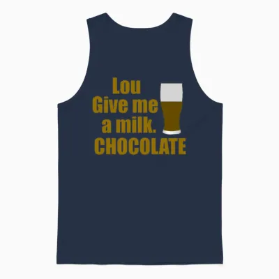 Lou Give Me a Milk. Chocolate - Back to the Future Unisex Tank Top - Navy